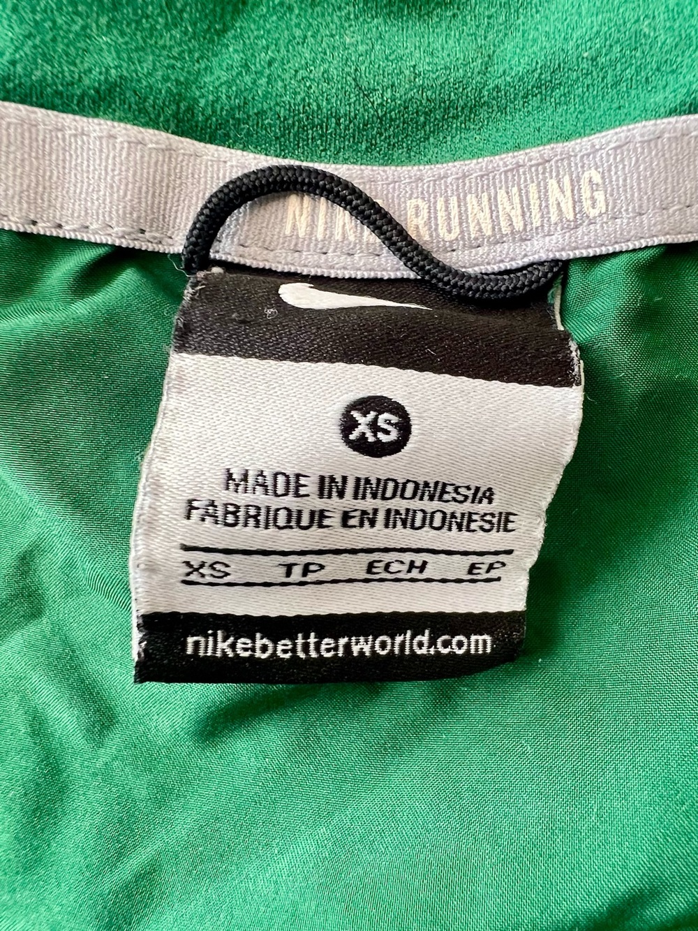 Nike Running XS Emerald Green Lightweight Full Zip Windbreaker Jacket - Picture 5 of 9